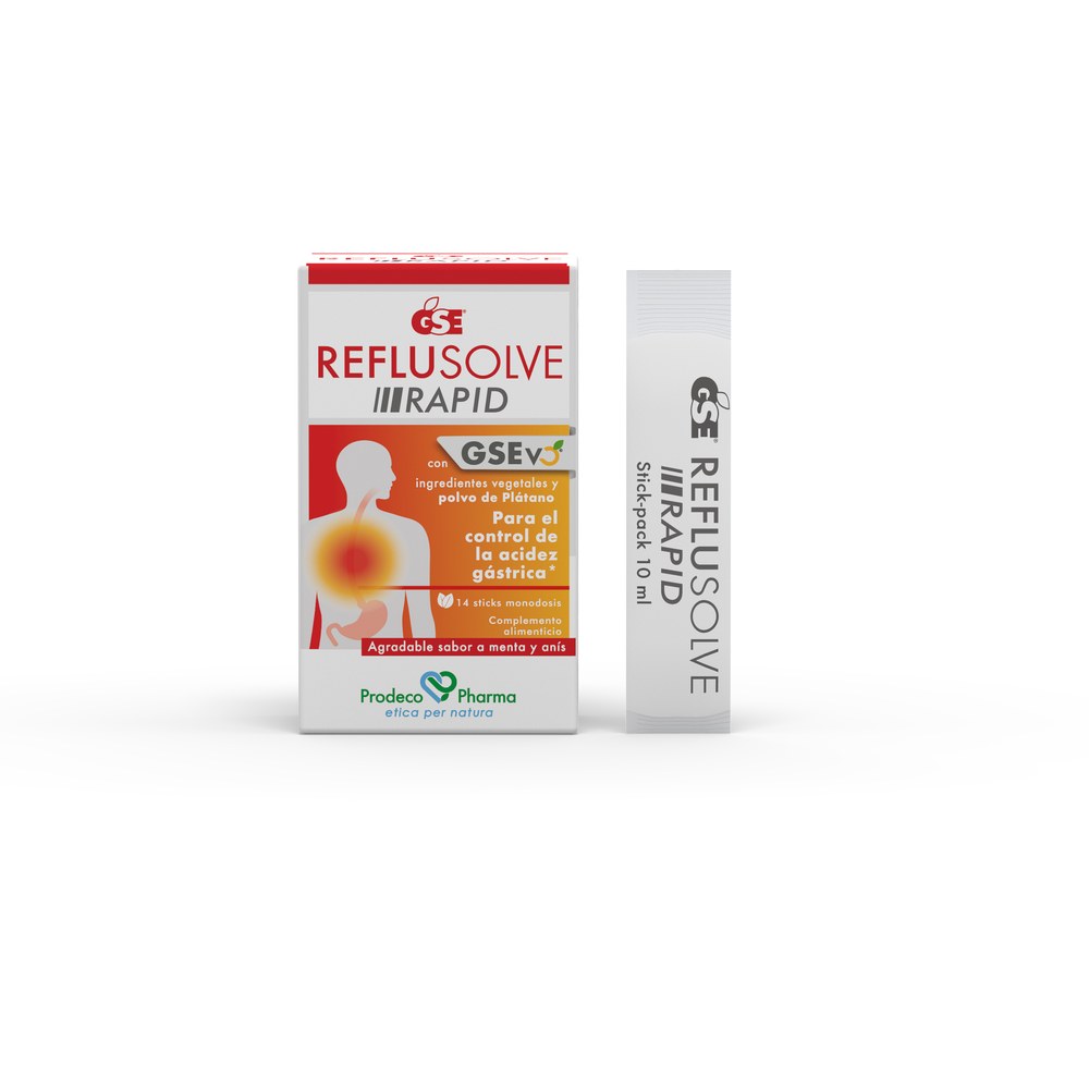 Gse Reflusolve Rapid 14 Sticks Monodosis 10 ml Sabor Menta Y Anis