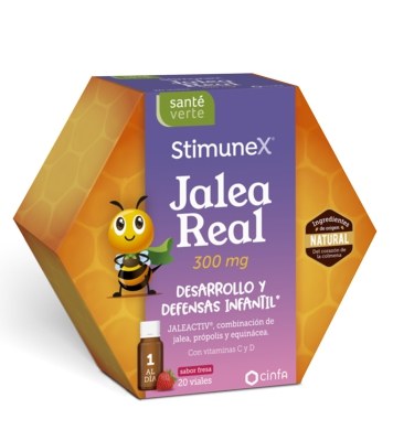 Sante Verte Stimunex Jalea Real Desarrollo Y Defensas Infantil 20 Viales 10 ml Sabor Fresa